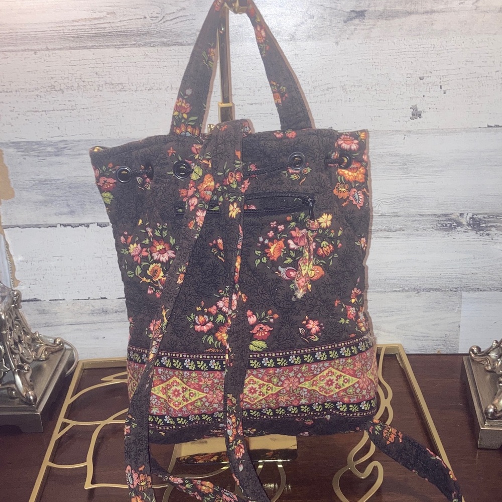 Vintage Floral Patterned Backpack - image 2